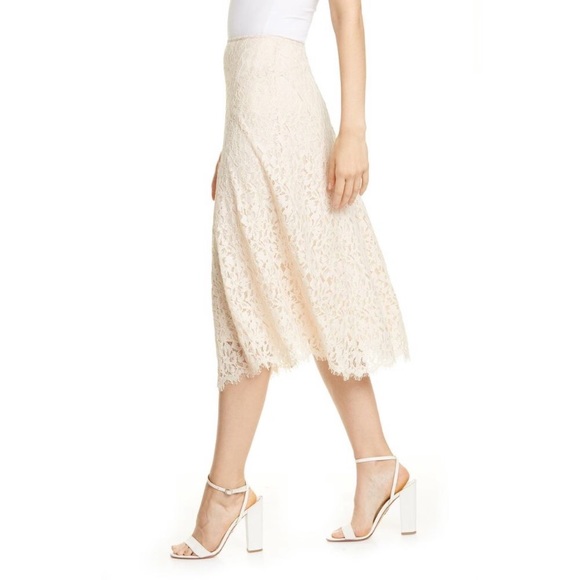 Lewit blush pink laced midi lace skirt - Picture 1 of 11